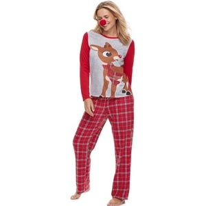 Womans Rudolf Christmas Family Pajamas